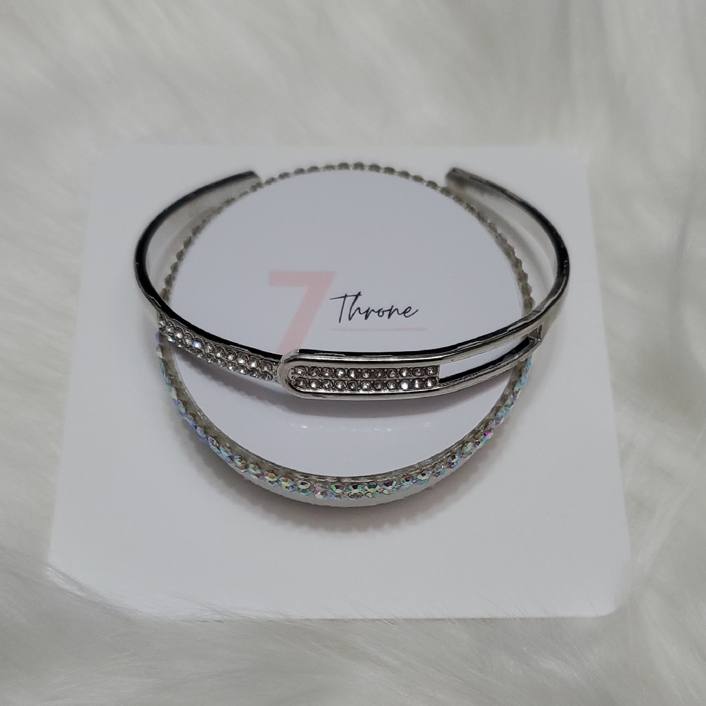 Silver Rhinestone Bangle - image 1